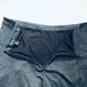Banana Republic Factory Gray Black Plaid Skater Mini Skirt thumbnail 5