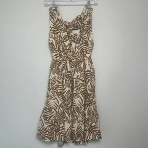 House of Harlow 1960 Linen Boho Dress XS Open Back Tie‎ Floral Pockets Coastal thumbnail 11
