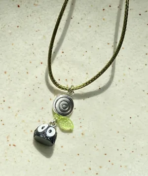 Handmade Kawaii fairy cottage style swirl soot necklace 🍃🌀🌳 thumbnail 4