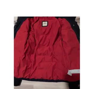 Hollister Puffer Jacket Black Red Lined Down Feather Fill Women's Medium thumbnail 4