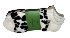 Kate Spade Fuzzy Leopard Low Cut Socks 3-Pair Set –‎ Women's OS – New thumbnail 1