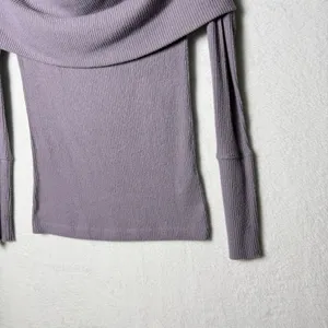 Free People Snowbunny Top Sweater Off Shoulder Purple Smoke Women's size M thumbnail 3