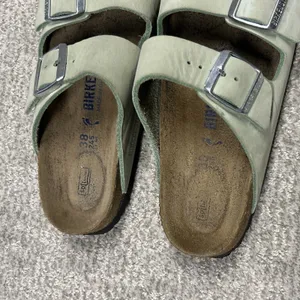 Birkenstock Arizona Leather Sandals Womens 7 Light Green EU 38 Mens 5 thumbnail 8