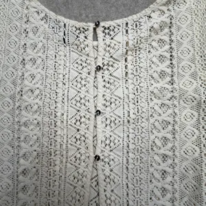 American Eagle Top Women M Crochet Lace Ivory Boho Cottagecore Coquette Granny thumbnail 6
