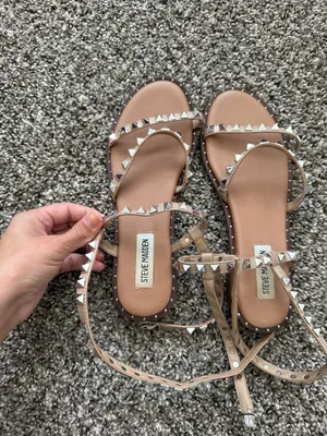 Steve Madden Women’s Travel Tan Sandal Strappy & Studded Sz 7.5 thumbnail 3
