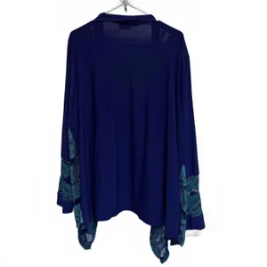 Antthony Blue Lace Overlay Kimono Open Cardigan Plus Size 2X thumbnail 2