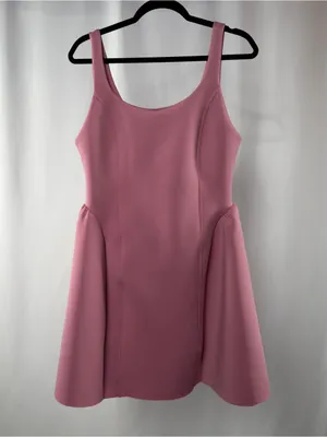 Anthropologie Maeve Scuba Sleeveless Seamed Fit & Flare Mini Dress in‎ Pink thumbnail 4