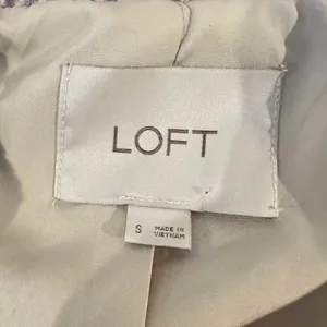 LOFT Lilac Wool Blend‎ Pea Coat Jacket Herringbone Asymmetric Zip Pockets Small thumbnail 12