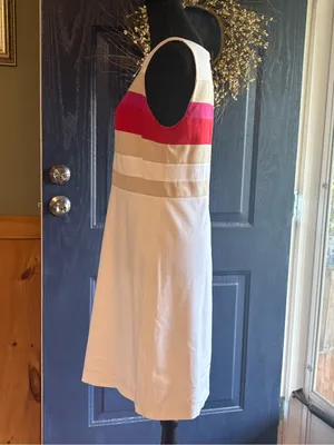 White House Black Market White Sheath Dress with Striped Bodice size 6 thumbnail 4