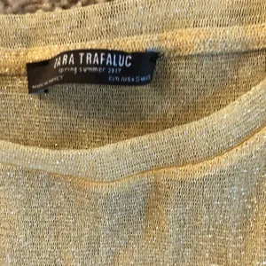 ZARA Gold yellowish sparkly sheer top never worn thumbnail 3