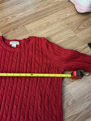 St.John's Bay Red Cable-Knit Crewneck Sweater Size Medium thumbnail 3