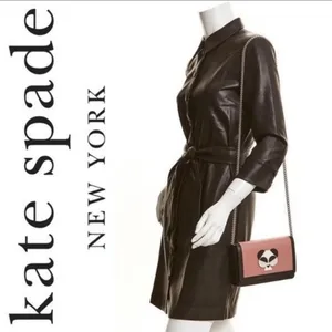 Kate Spade Gentle Panda Crossbody Leather Wallet‎ Bag, Pink/Black, NWT thumbnail 8
