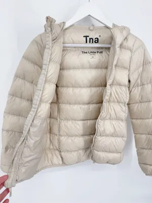 Aritzia TNA The Little Puff Packable Down Jacket Beige Size XS thumbnail 5