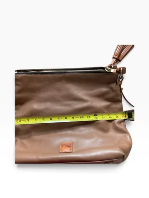 Dooney & Bourke smooth leather large hobo handbag mustard brown leather large thumbnail 6