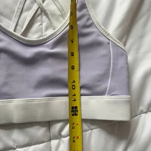 Wilo The Label Ribbed Strappy Sports Bra Lilac Purple Cream Large Quiet Luxury thumbnail 3