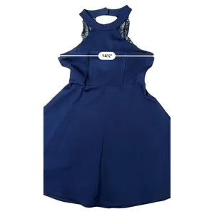 Lulu's Hometown Girl Skate Dress‎ Lapas Blue Halter SMALL Feminine Romantic thumbnail 5
