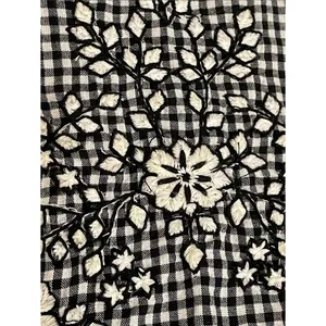 Free People Sunny Day Floral Embroidered Gingham Mini Dress Womens Medium Lace thumbnail 11