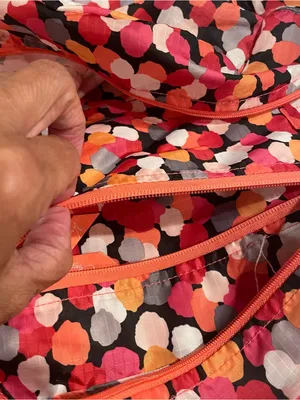 Vera Bradley Pixie Confetti Backpack ReActive Lightweight Pink Orange Double Zip thumbnail 6