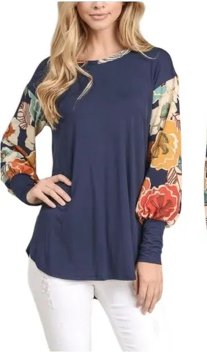 Mai Soli Floral Sleeve Top K2 thumbnail 1
