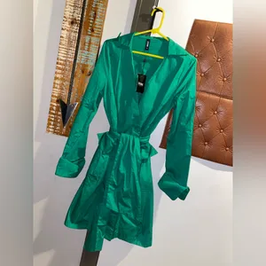 STYLEWE Vibrant Green Long Sleeve Dress coat thumbnail 2