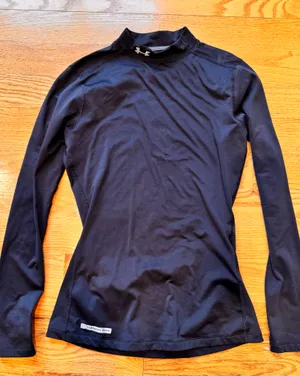 Under Armour Cold Gear Shirt Black Mock Neck Fitted S Unisex Base Layer thumbnail 1