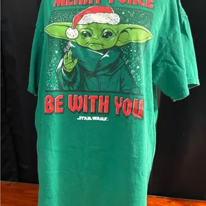 Star‎ Wars Green Yoda Holiday Tee thumbnail 3