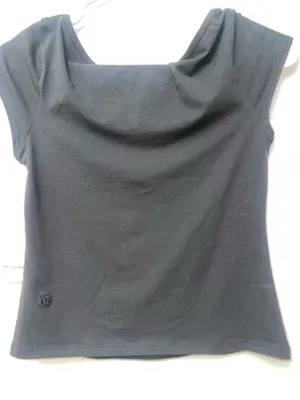 Lululemon Cap-Sleeve Henley T-Shirt Black Size Medium M NWT thumbnail 2