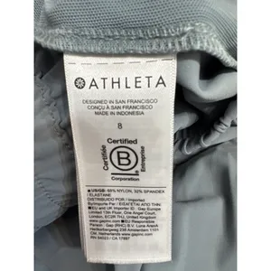 Athleta Womens Wide Leg Pleated Trousers Blue Gray Size 8 Stretch Travel Pants thumbnail 4