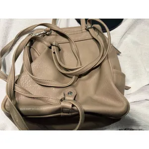 Tignanello Tan Faux Leather Convertible Backpack Purse Silver Tone Hardware thumbnail 8
