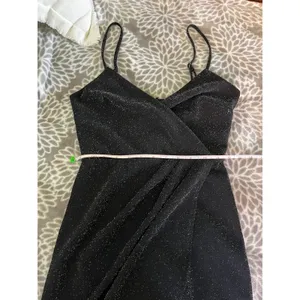Black Glitter Cocktail Dress sz Small Party LBD Wedding Guest Glam Sparkly‎ Chic thumbnail 10