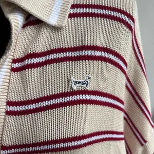 Pink Cambridge Knit Polo Oversized Cropped Sweater large‎ preppy coastal resort thumbnail 3