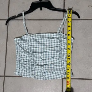 Hollister Women Blue/White Crop Top plaid top‎ size M thumbnail 7