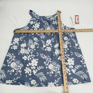 Loveappella Top Womens 1X Blue Ivory Floral Halter Tank Keyhole Back NWT READ thumbnail 9