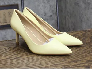 On 34th Womens Mariahh Pointed Closed Toe Stiletto Pump Heels Yellow 6.5M thumbnail 1