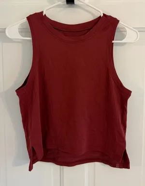Lululemon High-Neck Split-Hem Running Tank Moonlit Magenta Approx Size 4 thumbnail 1