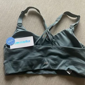 Marika 2 Piece Athleisure Set Cyan Blue - Sports bra and Long Sleeve Tee Shirt thumbnail 4