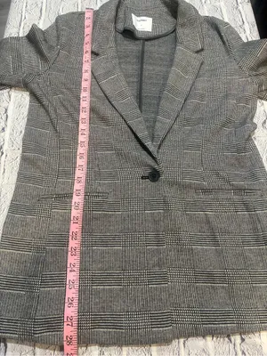 NWOT Old Navy Gray Glen Plaid‎ Open-Front Blazer thumbnail 8
