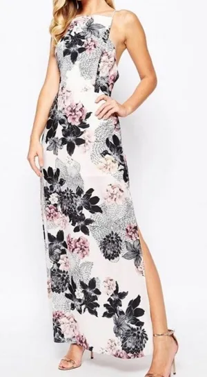 Keepsake The Label‎ Restless Heart Maxi Dress ivory floral NEW size L thumbnail 1