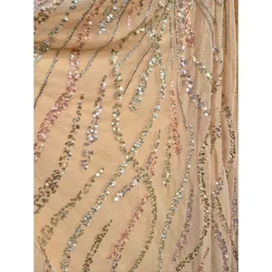 Mac Duggal 5445 Size 14 Beige Beaded Sequined Embellished Long Maxi Gown Dress thumbnail 14