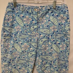 Lilly Pulitzer Vintage Ocean Print Capri Pants Size‎ 10 thumbnail 2