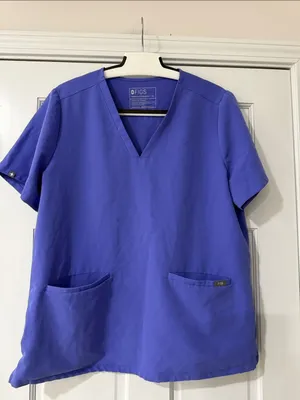 Figs Scrubs Top Casma Three-Pocket Womens Sz XL Lavender Dew Medical Nurse thumbnail 1