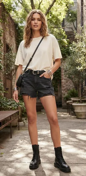 KanCan Black Distressed High-Rise Denim Shorts thumbnail 1