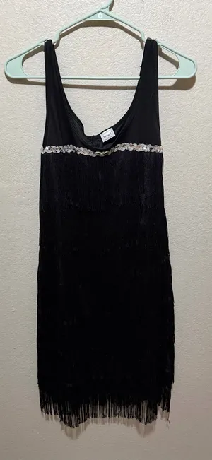 Spirit Halloween Women’s Fringe Flapper Dress Black Size Large 1920s Gatsby thumbnail 1