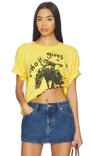 🤠NWT Daydreamer - Who Gives A Buck Tee ~ Size Small oversized Yellow thumbnail 1
