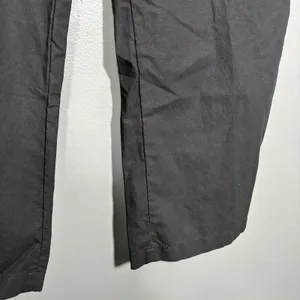 Uniqlo Women's Black Pleated Wide Leg Pants - Size XXL - Linen Blend Relaxed Fit thumbnail 3