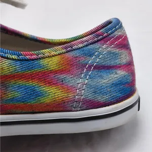 Y2K Vans Rainbow Tie-Dye Canvas Sneakers Women's 7 Skater Preppy Casual Shoes thumbnail 9