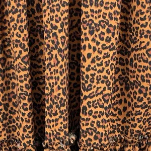 Vestique Brown Leopard Animal Print Sleeveless Tiered Swing A Line Mini Dress S thumbnail 2