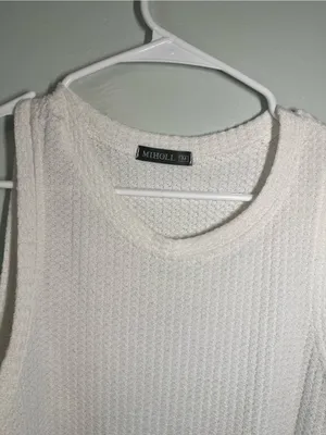 Miholl Ivory Knit Tank with Front Knot thumbnail 2