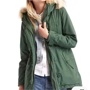 GAP‎ Women's Hooded Utility Parka Olive Green Size Medium thumbnail 2