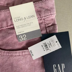 NWT Gap Pink Corduroy Long & Lean Low Rise Jeans 32/14 S Flare Bootcut 815696 thumbnail 5